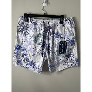 New Baja llama White Hot Tropics Blue Swim Trunk Size XL